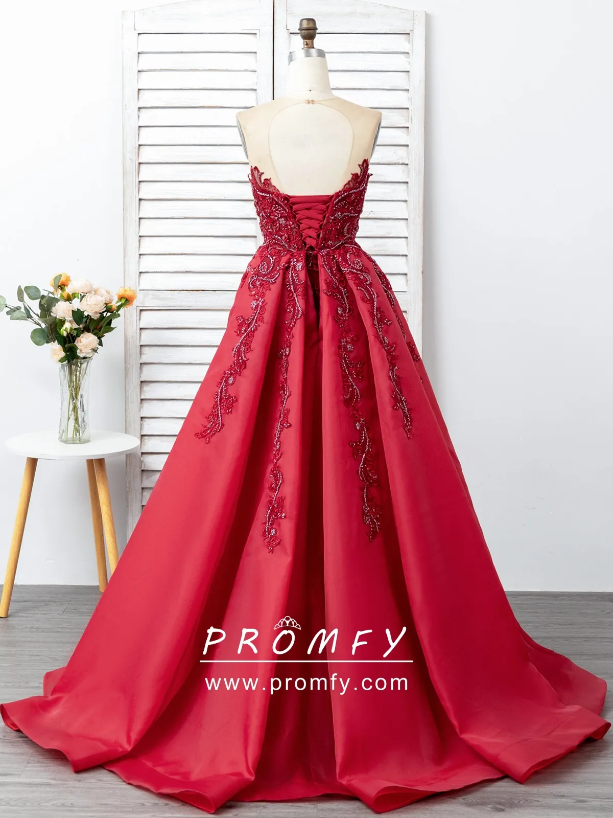 lace up back wine organza overskirt prom dress lace up back wine organza overskirt prom dress