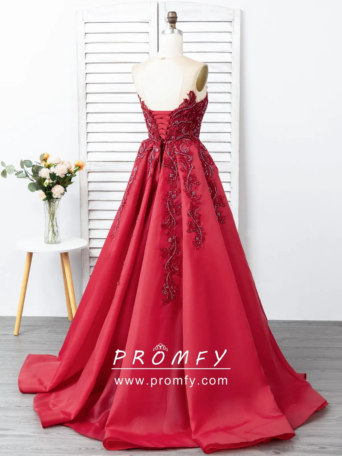 wine overskirt formal gown with lace up back wine overskirt formal gown with lace up back