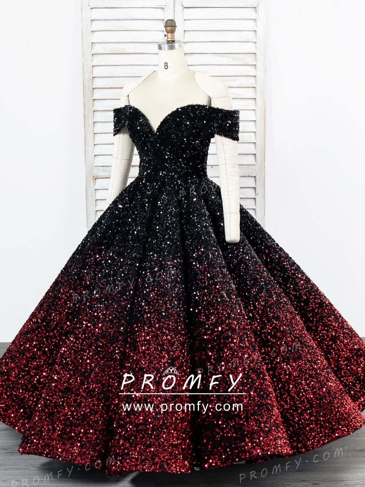 black and red ombre off shoulder prom gown black and red ombre off shoulder prom gown
