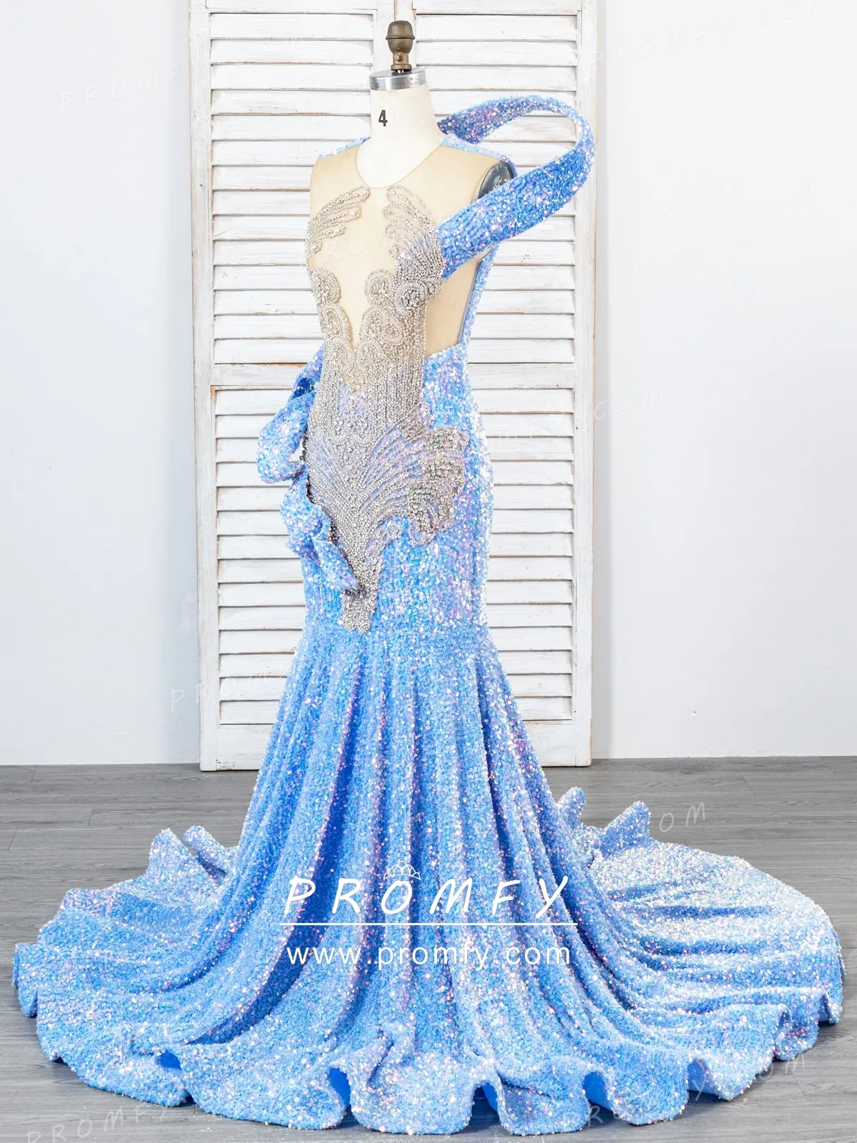 iridescent sequin and beading mermaid prom dress iridescent sequin and beading mermaid prom dress