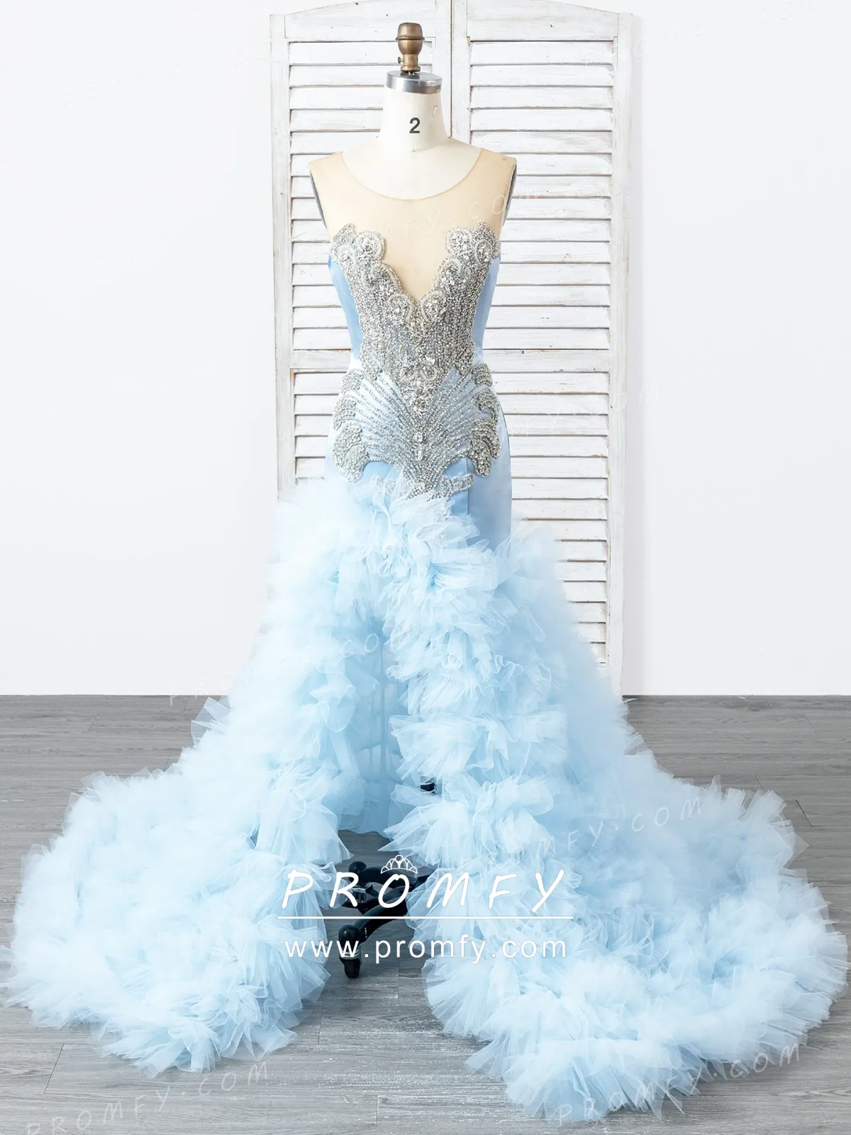 heavily beaded ruffled African American mermaid prom dress heavily beaded ruffled African American mermaid prom dress