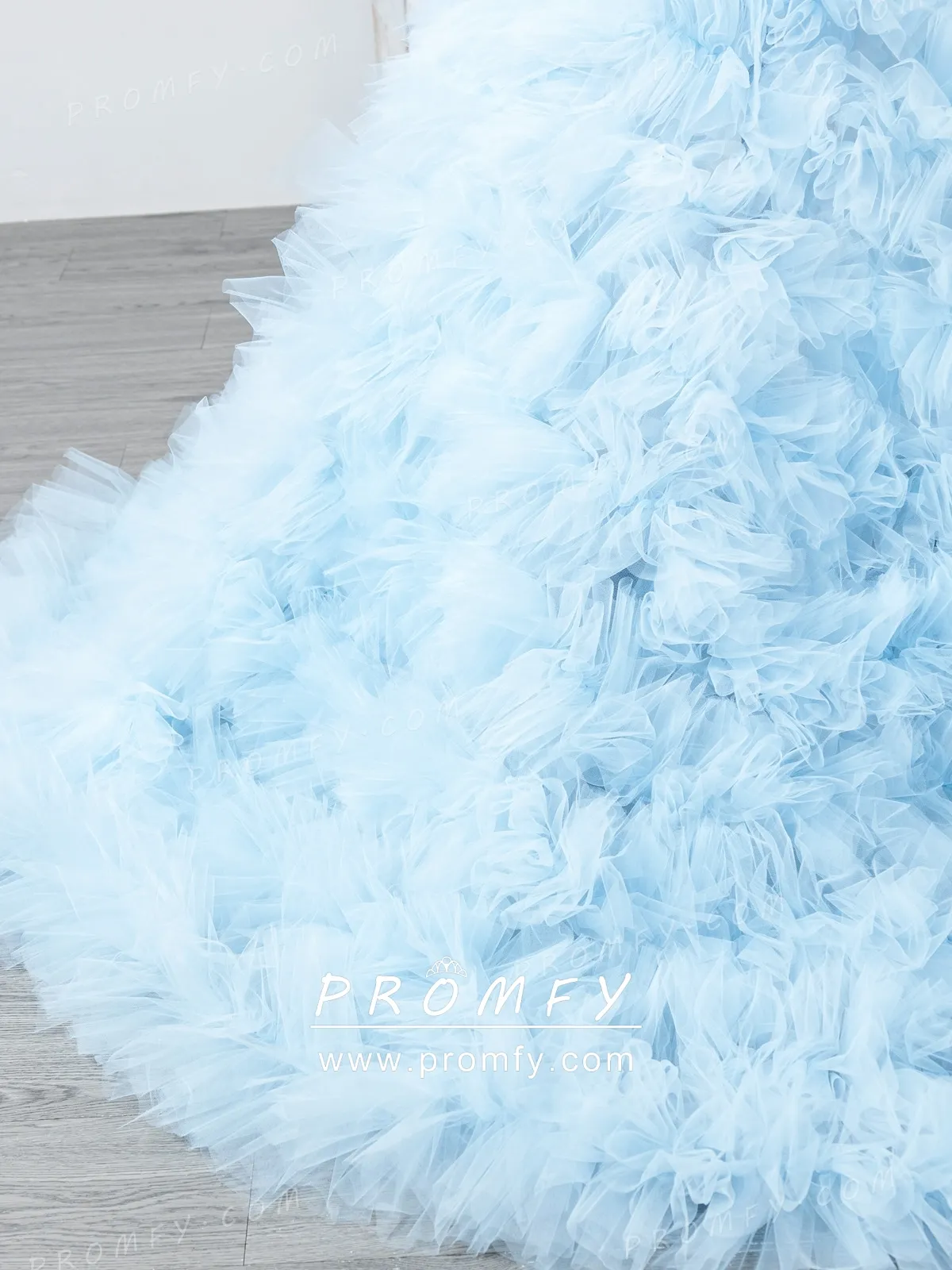 sky blue ruffled tulle dress sky blue ruffled tulle dress
