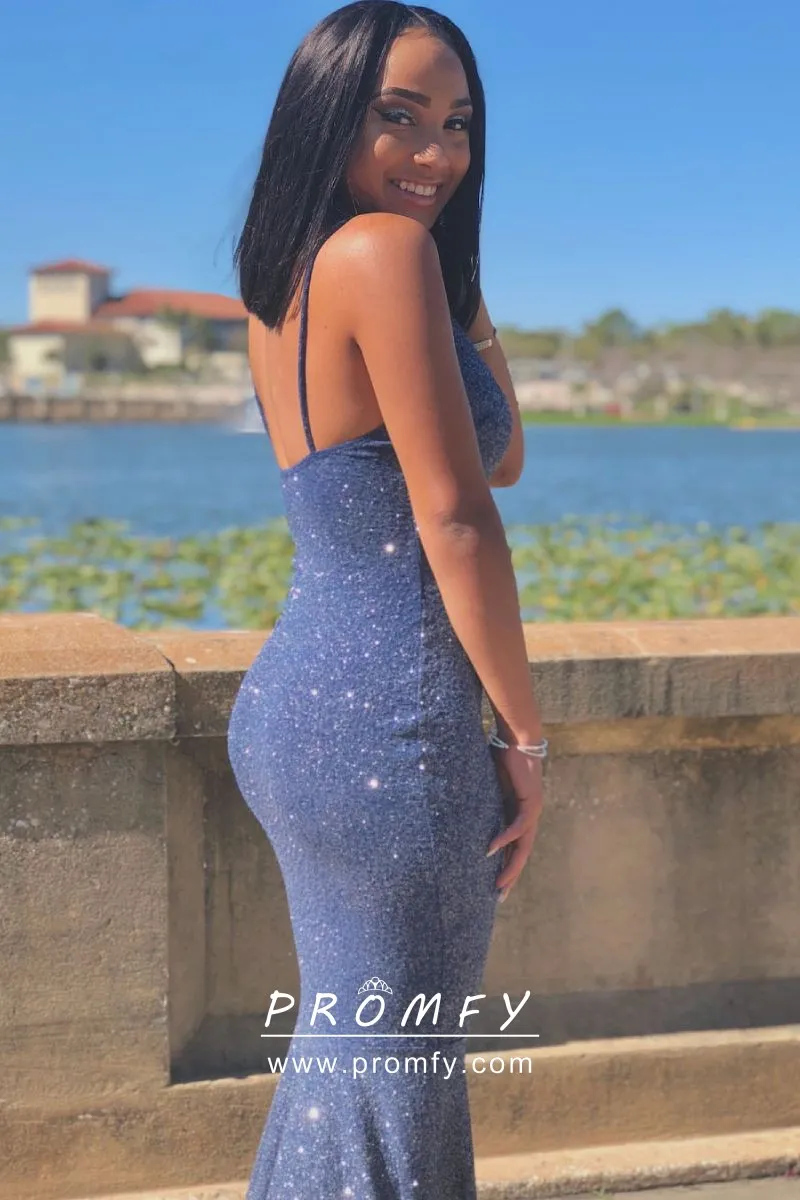 Sparkly charcoal grey body hugging mermaid formal prom dress Sparkly charcoal grey body hugging mermaid formal prom dress